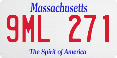 MA license plate 9ML271
