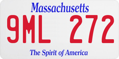 MA license plate 9ML272