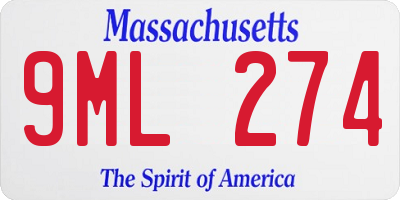 MA license plate 9ML274