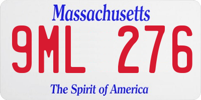 MA license plate 9ML276
