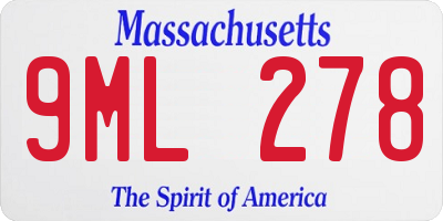 MA license plate 9ML278