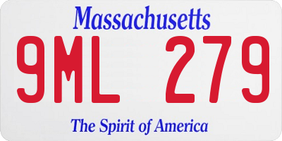MA license plate 9ML279