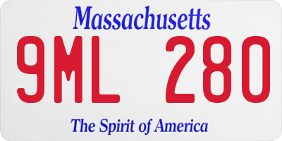 MA license plate 9ML280