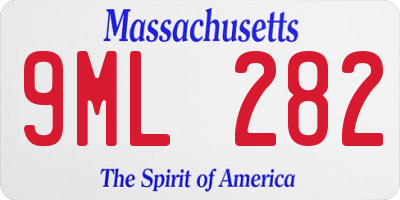 MA license plate 9ML282