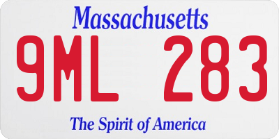 MA license plate 9ML283