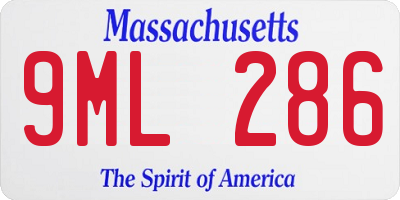 MA license plate 9ML286