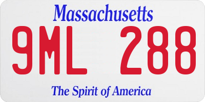 MA license plate 9ML288