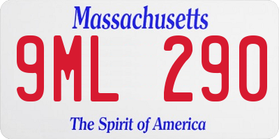 MA license plate 9ML290
