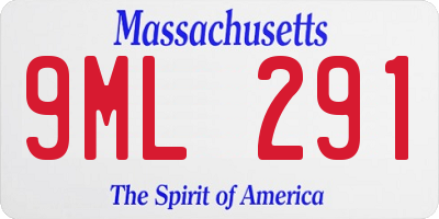 MA license plate 9ML291