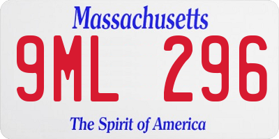 MA license plate 9ML296