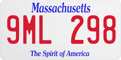 MA license plate 9ML298
