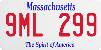 MA license plate 9ML299