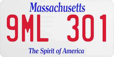 MA license plate 9ML301