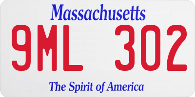 MA license plate 9ML302