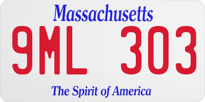 MA license plate 9ML303