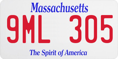MA license plate 9ML305