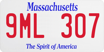 MA license plate 9ML307