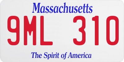 MA license plate 9ML310