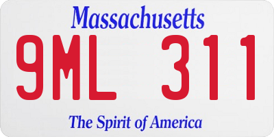 MA license plate 9ML311