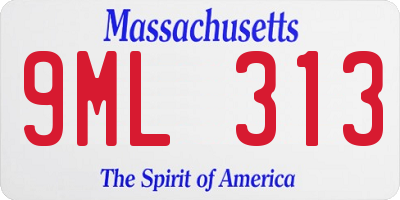 MA license plate 9ML313