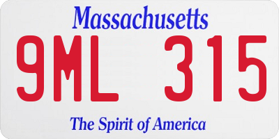 MA license plate 9ML315
