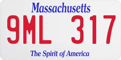 MA license plate 9ML317