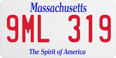 MA license plate 9ML319