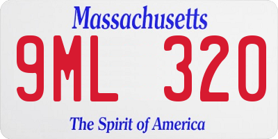 MA license plate 9ML320