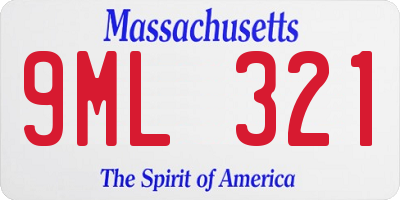 MA license plate 9ML321