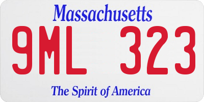 MA license plate 9ML323