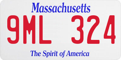 MA license plate 9ML324