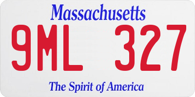 MA license plate 9ML327