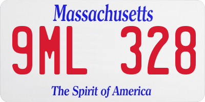 MA license plate 9ML328