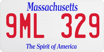 MA license plate 9ML329