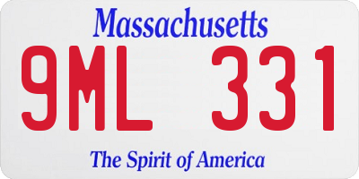 MA license plate 9ML331