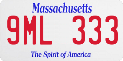MA license plate 9ML333
