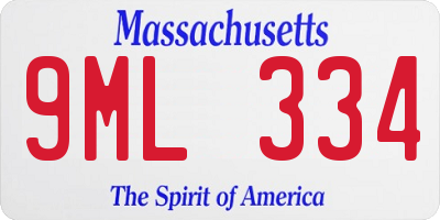 MA license plate 9ML334