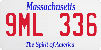 MA license plate 9ML336