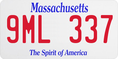 MA license plate 9ML337