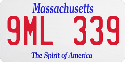 MA license plate 9ML339
