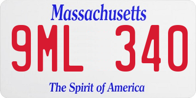 MA license plate 9ML340