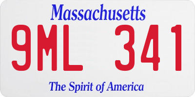 MA license plate 9ML341