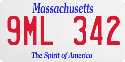MA license plate 9ML342
