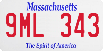 MA license plate 9ML343