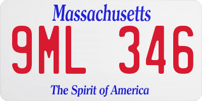 MA license plate 9ML346