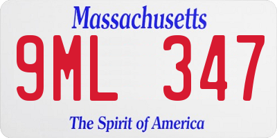 MA license plate 9ML347