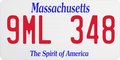 MA license plate 9ML348