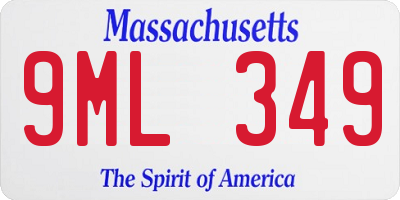 MA license plate 9ML349