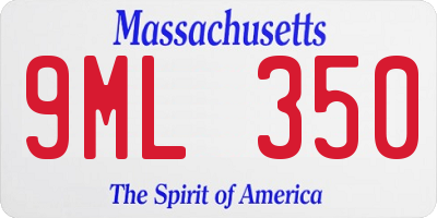 MA license plate 9ML350