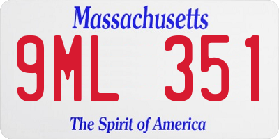 MA license plate 9ML351